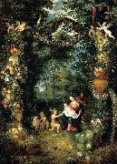 Jan Brueghel the Younger The Holy Family with St John oil painting reproduction